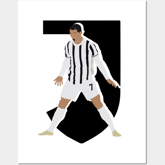 Cristiano Ronaldo 7 Juventus Iconic Celebration Wall Art by Jackshun